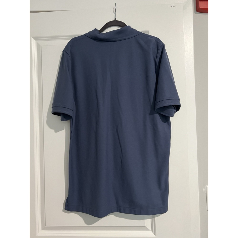 LL Bean Polo Short Sleeve Shirt Navy Blue 100% Cotton Mens Large (L) - Picture 2 of 5